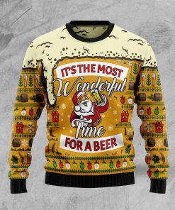Christmas Most Wonderful Time For Beer Christmas Ugly Sweatshirt, Sweater
