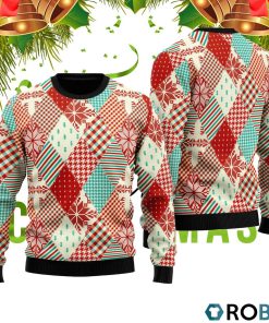 Christmas Patchwork Fabric Seamless Pattern Ugly Christmas Sweater RB2022