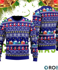 Christmas Santa And Houses Ugly Christmas Sweater RB2052