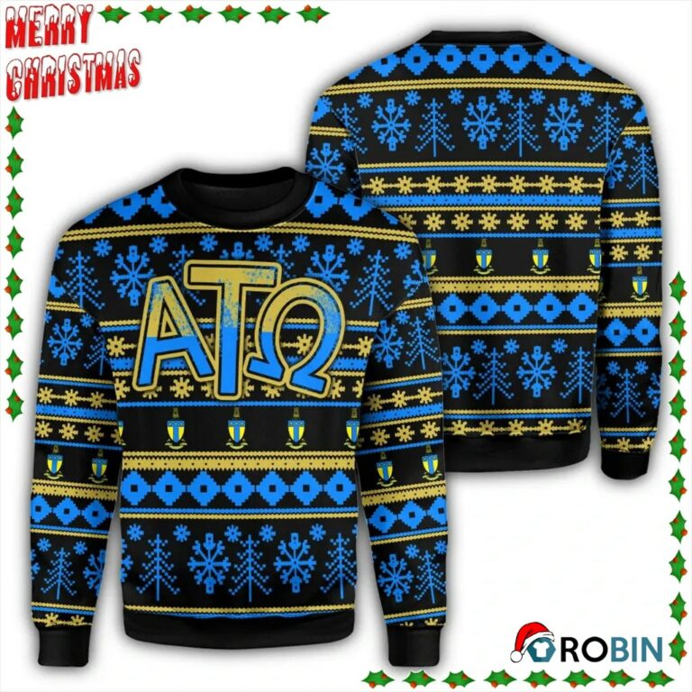 Christmas Splatters Fraternity Alpha Tau Omega Ugly Sweatshirt, Sweater