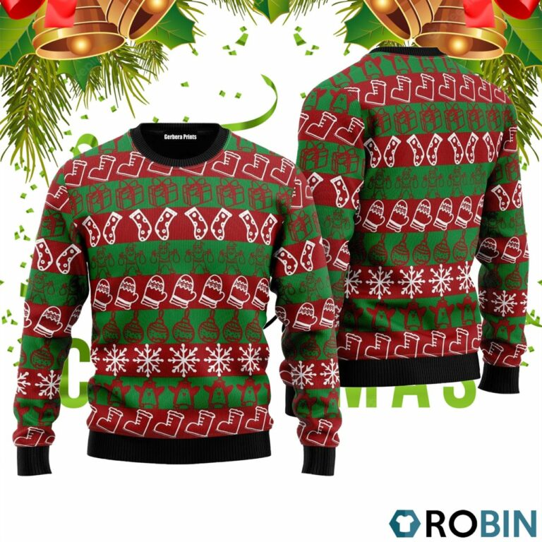 Christmas Stocking Pattern Ugly Christmas Sweater RB2470