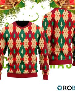 Christmas Tree Love Winter Argyle Ugly Christmas Sweater RB2007