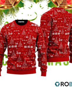 Christmas Tree Snowflakes Red Pattern Ugly Christmas Sweater RB2405