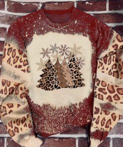 Christmas Trees Print Leopard Pattern Ugly Christmas Sweatshirt – Sweater