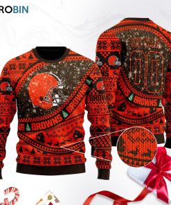 cleveland browns football ugly christmas sweater sweatshirt swt e5twx8