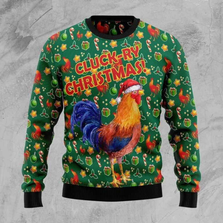 Cluck-ry Christmas Ugly Sweatshirt, Sweater