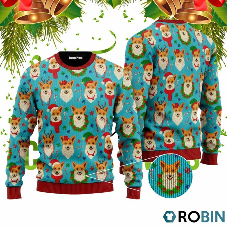 Corgi Snow Dog Christmas Ugly Christmas Sweater RB4059