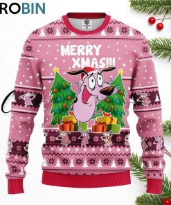 couage the cowardly ugly christmas sweater 1 c6oh93