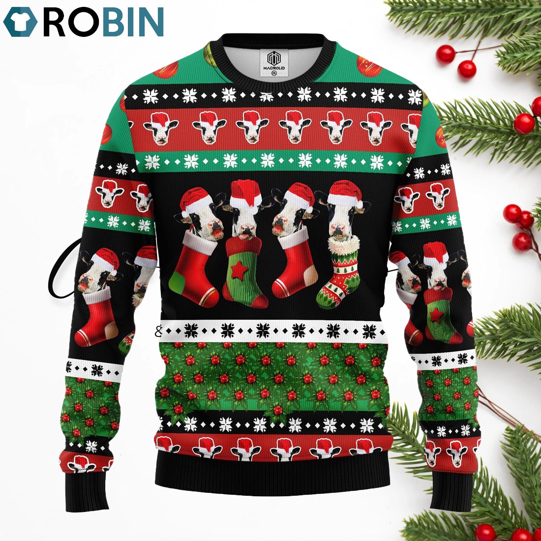 Cow Funny Ugly Christmas Sweater - RobinPlaceFabrics