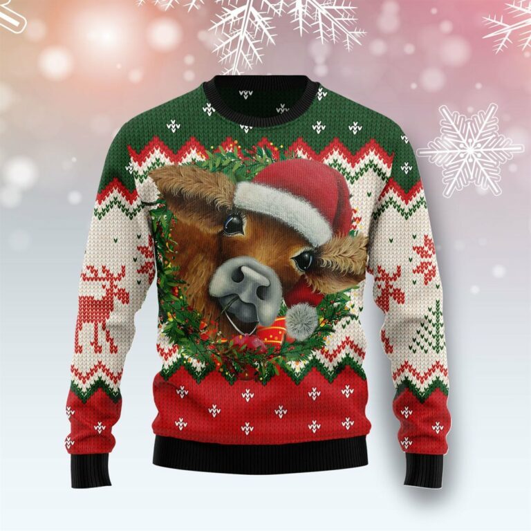 Cow Xmas Christmas Ugly Sweatshirt, Sweater