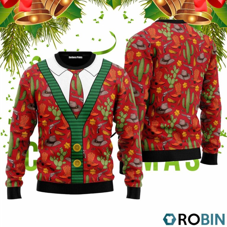 Cowboy 3D Print Ugly Christmas Sweater 3D Print Ugly Christmas Sweater RB4523