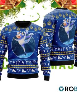 Cows Ice Skating Ugly Christmas Sweater RB4520