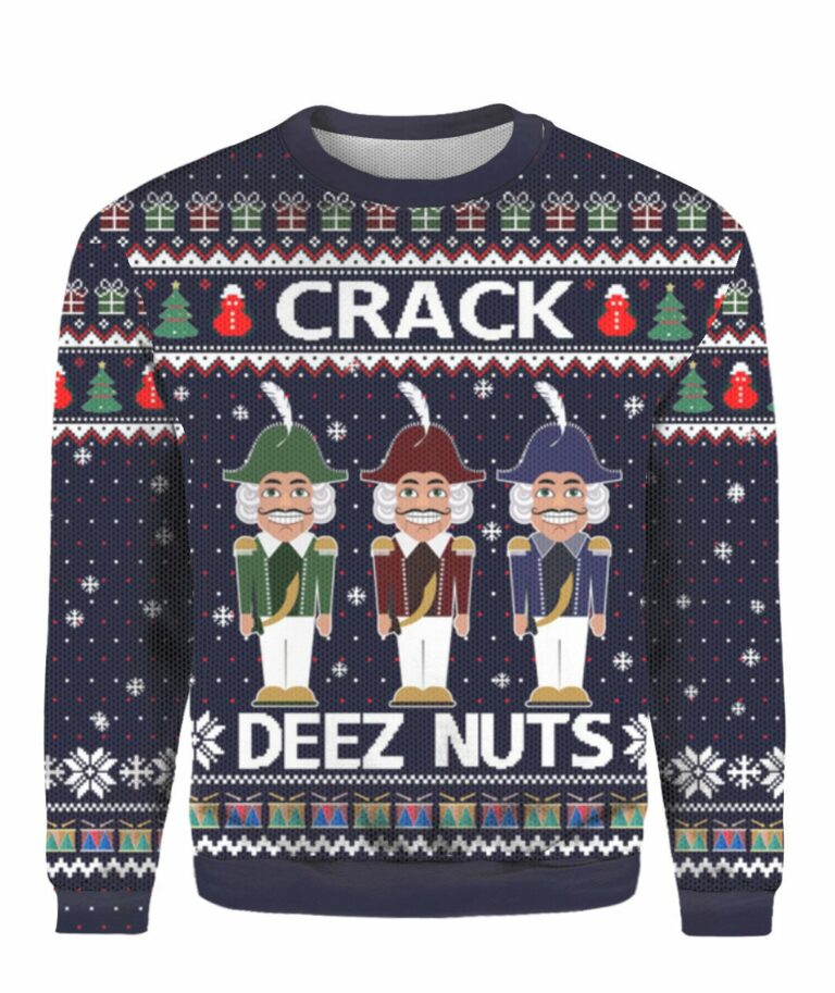 Crack Deez Nuts Nutcracker 3D Print Ugly Christmas Sweater RB4409