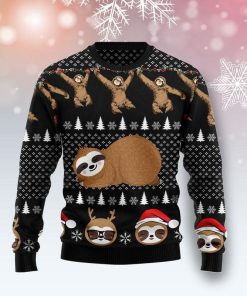 Crazy Sloth All Over Print Ugly Sweatshirt, Sweater