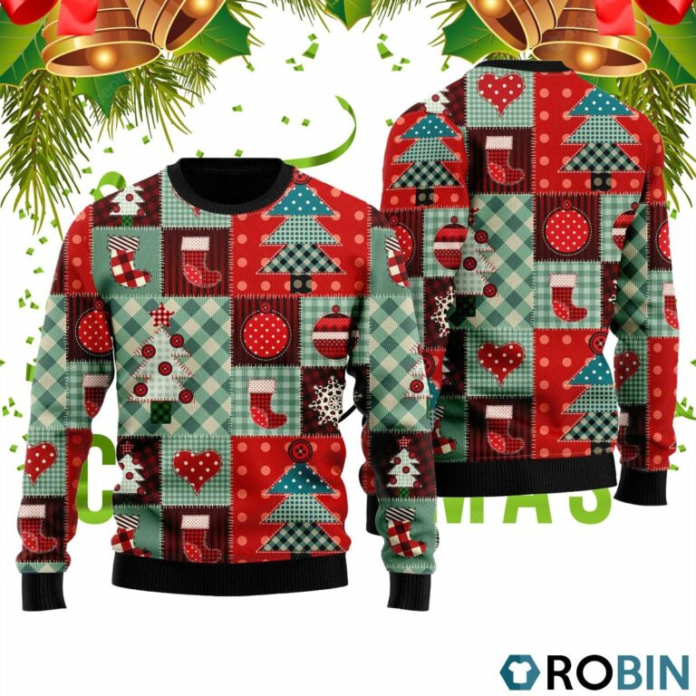 Crochet Red Christmas Holiday 3D Print Ugly Christmas Sweater RB2027