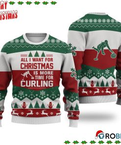 Curling All I Want For Christmas Ugly Sweatshirt, Sweater