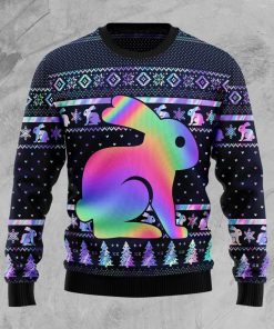 cute colorful rabbit ugly christmas sweater gfpefz