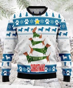 Cute Dachshund All Over Print Ugly Sweatshirt, Sweater