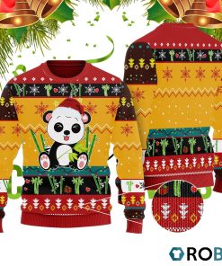 Cute Panda In Bamboo Forest 3D Print Ugly Christmas Sweater RB4444