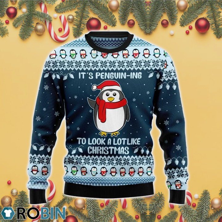 Cute Penguin Ugly Christmas Sweater RB4533 - RobinPlaceFabrics