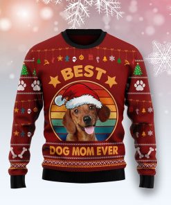 Dachshund Best Dog Mom Christmas Ugly Sweatshirt, Sweater