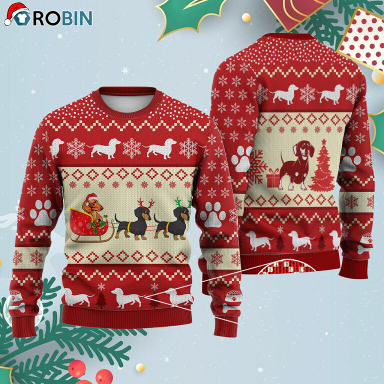Dachshund Dog Reindeer Ugly Christmas Sweatshirt – Sweater