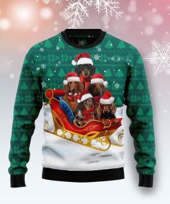 Dachshund Snow Christmas Ugly Sweatshirt, Sweater