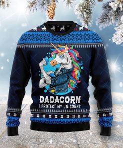 Dadacorn Protector Of My Unicorns All Over Print Ugly Sweatshirt, Sweater