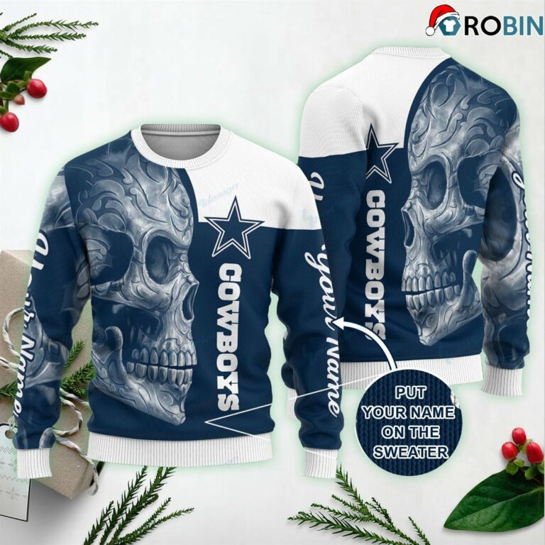 Dallas Cowboys Football Skull Ugly Xmas Sweaters SWT13