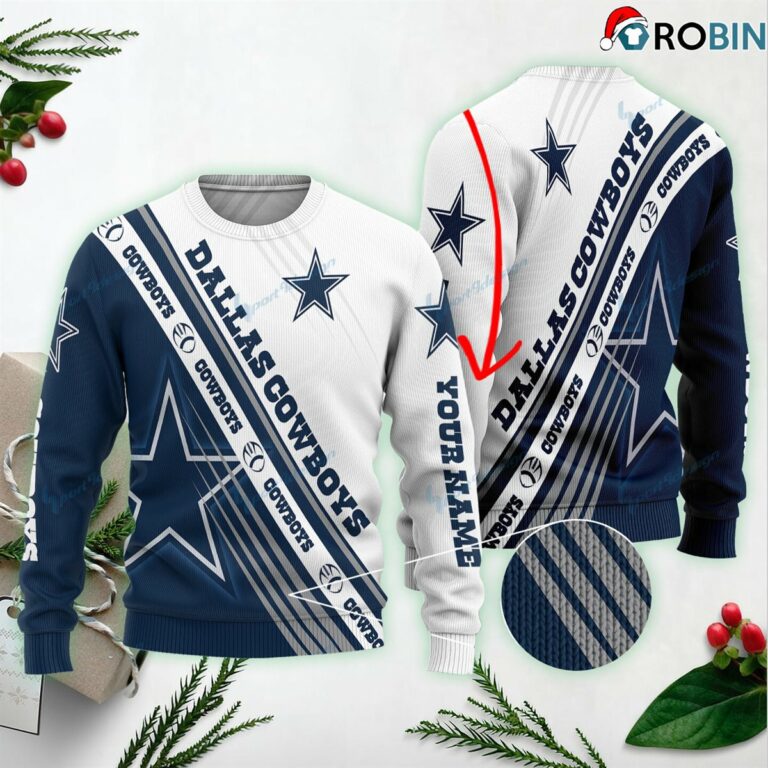 Dallas Cowboys Personalized Ugly Christmas Sweater, Sweatshirt BG01