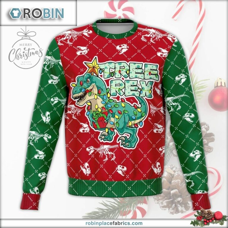 Dank Tree Rex Athletic Christmas Sweater