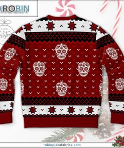Day Of The Dead Red Ugly Christmas Sweater