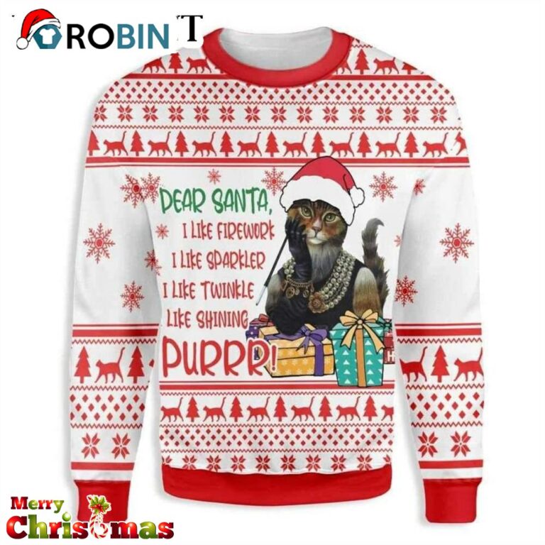 Dear Santa Funny Cat Ugly Christmas Sweater – Best Xmas Gift