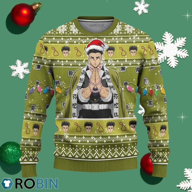 Demon Slayer Gyomei Himejima Anime Ugly Christmas Sweater Xmas Gift