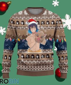 demon slayer inosuke hashibira anime ugly christmas sweater xmas gift 1 znctjs