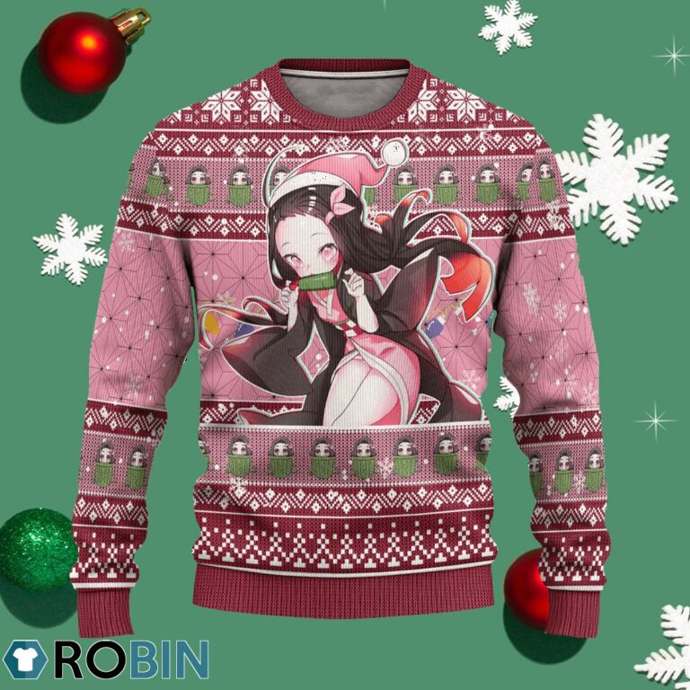 Demon Slayer Nezuko Kamado Anime Ugly Christmas Sweater Xmas Gift