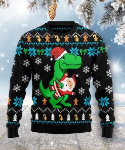 Dinosaur Christmas Ugly Sweatshirt, Sweater Dinosaur Christmas Ugly Sweatshirt, Sweater