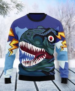 Dinosaur Face Ugly Christmas Sweatshirt, Sweater
