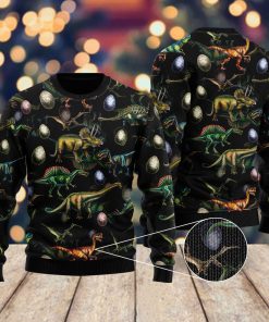 Dinosaurs Christmas Party All Over Print Ugly Sweatshirt, Sweater