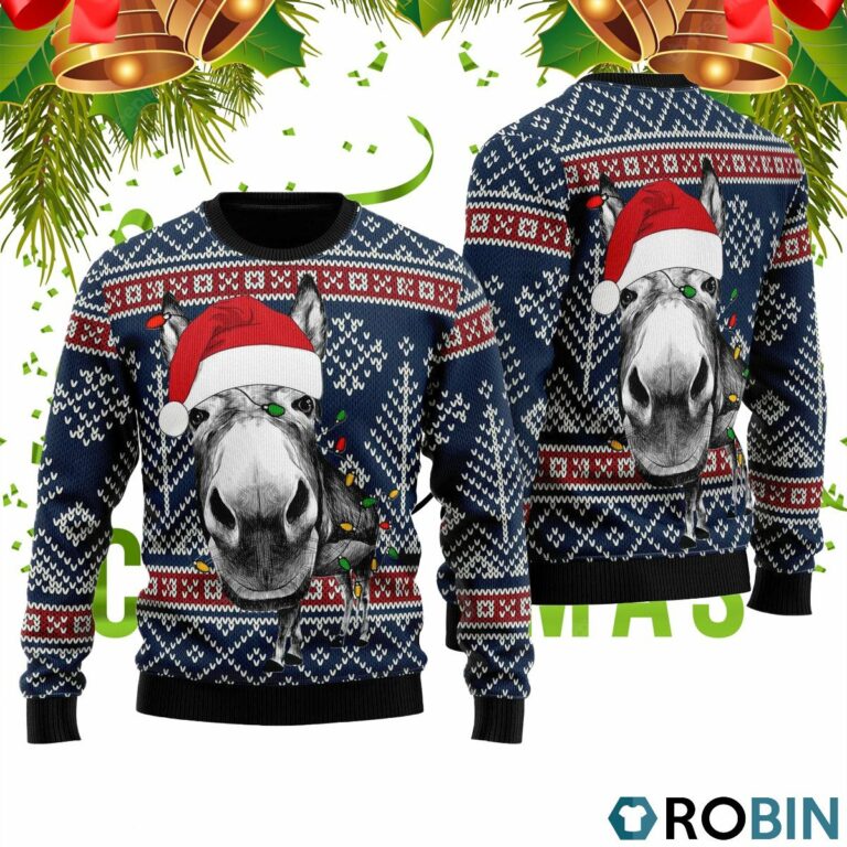 Donkey Funny Christmas 3D Print Ugly Christmas Sweater RB4543