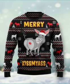 Donkey Merry Kissmyass All Over Print Ugly Sweatshirt, Sweater