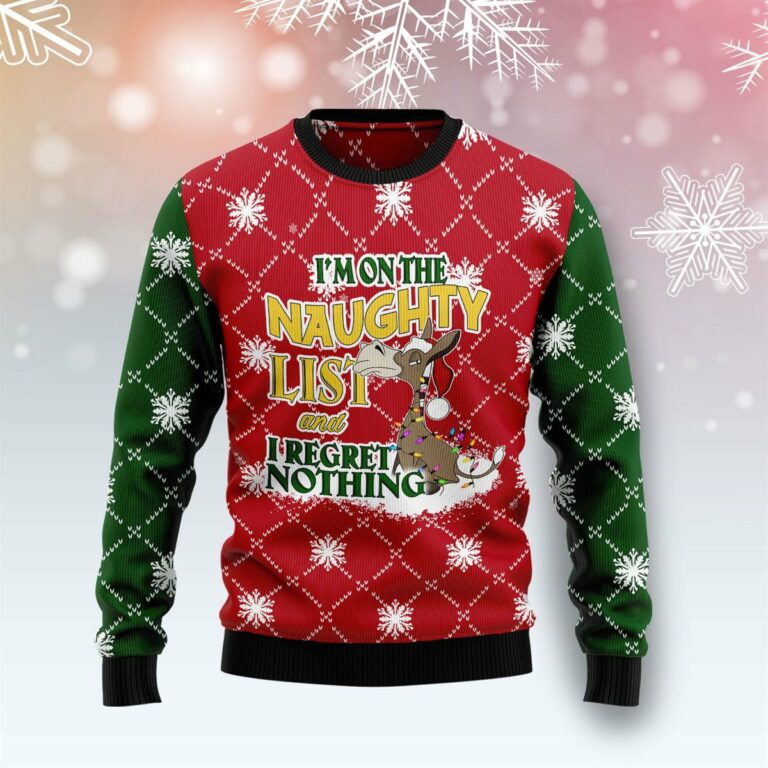 Donkey Naughty List Ugly Christmas Sweatshirt, Sweater