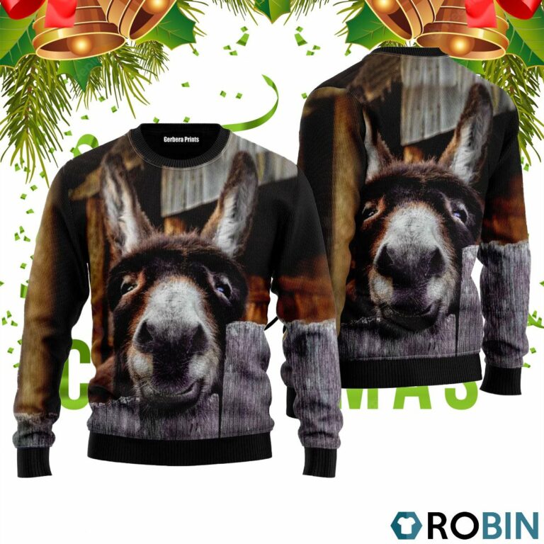 Donkey 3D Print Ugly Christmas Sweater SU4003