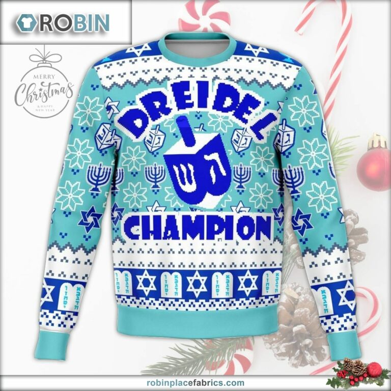 Dreidel Champ Funny Ugly Christmas Sweater
