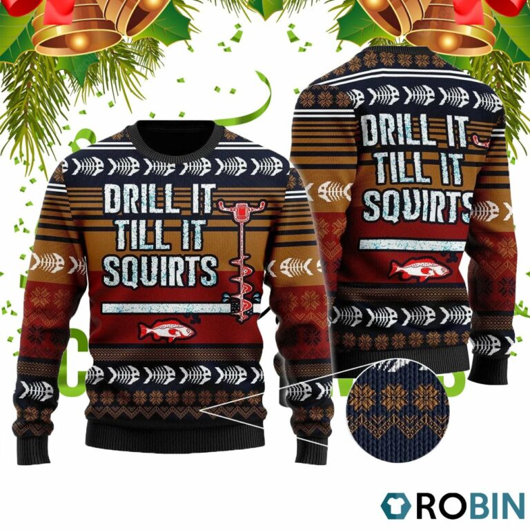 Drill It Till It Squirts 3D Print Ugly Christmas Sweater RB4294