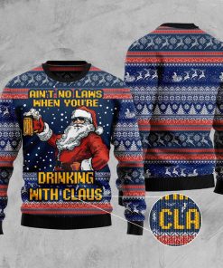 Drinking With Claus 3D Print Ugly Christmas Sweater RB4289