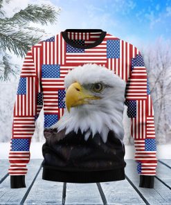 Eagle USA Flag Christmas Ugly Sweatshirt, Sweater