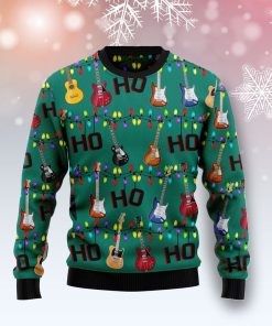 Electric Guitar Hohoho Christmas Ugly Sweatshirt, Sweater Electric Guitar Hohoho Christmas Ugly Sweatshirt, Sweater