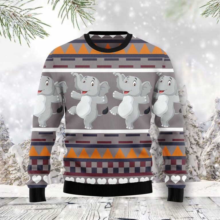 Elephant Dancing Christmas Ugly Sweatshirt, Sweater