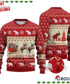 Elephant Reindeer Christmas Ugly Sweatshirt, Sweater